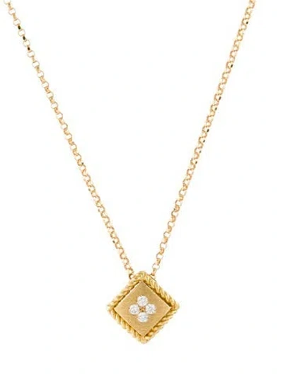 Pre-owned Roberto Coin 18k Diamond Pendant Necklace, 17.5" In Multi
