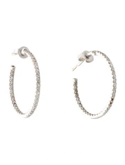 Pre-owned Roberto Coin 18k Diamond Perfect Inside Out Hoop Earrings In Multi