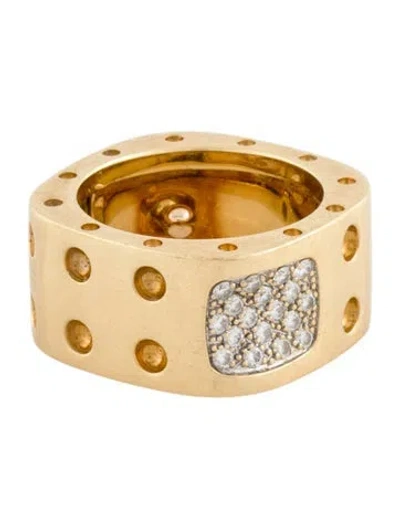 Pre-owned Roberto Coin 18k Diamond Pois Moi Double Row Ring In Multi