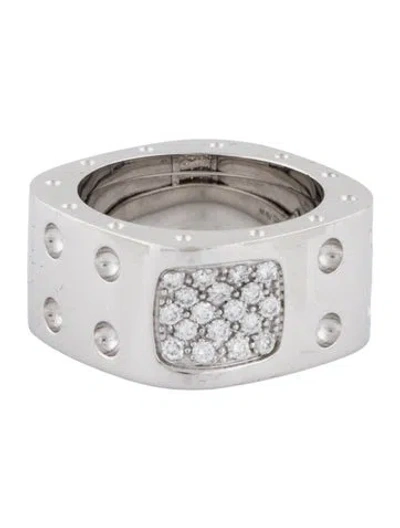 Pre-owned Roberto Coin 18k Diamond Pois Moi Double Row Ring In Multi