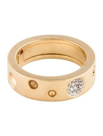 Pre-owned Roberto Coin 18k Diamond Pois Moi Luna Ring In Multi