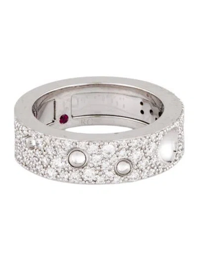 Pre-owned Roberto Coin 18k Diamond Pois Moi Luna Ring In Multi
