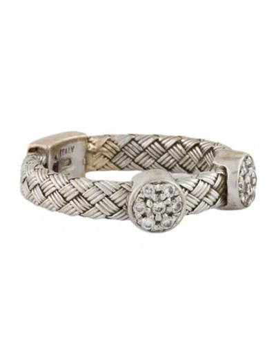 Pre-owned Roberto Coin 18k Diamond Primavera Basket Weave Band In Multi