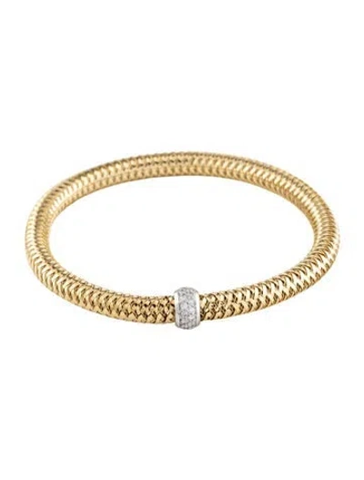 Pre-owned Roberto Coin 18k Diamond Primavera Flex Bangle Bracelet, 7.25" In Multicolor