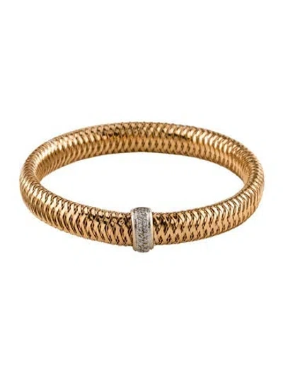 Pre-owned Roberto Coin 18k Diamond Primavera Stretch Bracelet, 6.5" In Multi