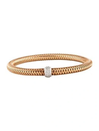 Pre-owned Roberto Coin 18k Diamond Primavera Stretch Bracelet, 6.75" In Multicolor