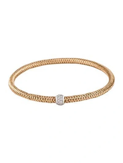 Pre-owned Roberto Coin 18k Diamond Primavera Stretch Bracelet, 7.75" In Multi