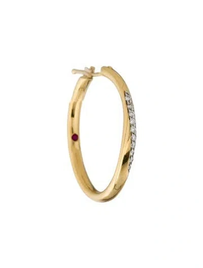 Pre-owned Roberto Coin 18k Diamond Single Hoop Earring In Multi
