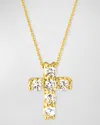 Roberto Coin 18k Diamond Square-set Cross Pendant Necklace In 05 Yellow Gold