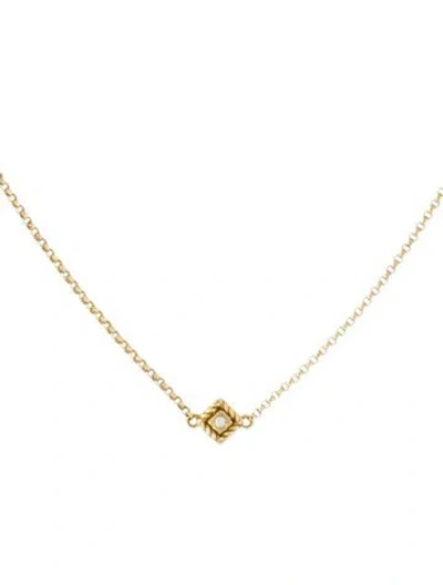 Pre-owned Roberto Coin 18k Diamond Station Necklace, 18" In Multi