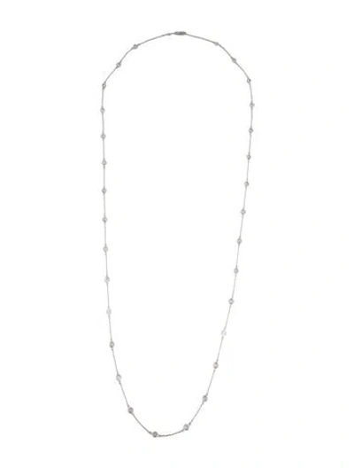 Pre-owned Roberto Coin 18k Diamond Station Necklace, 31" In Multicolor