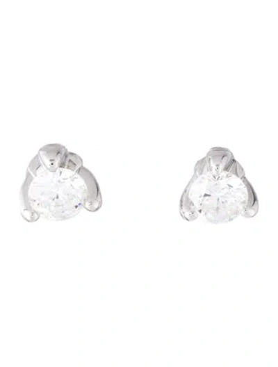 Pre-owned Roberto Coin 18k Diamond Stud Earrings In Multi