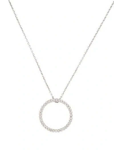 Pre-owned Roberto Coin 18k Diamond Tiny Treasures Circle Pendant W/ 14k Unbranded Chain, 16" In Multi