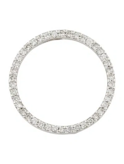 Pre-owned Roberto Coin 18k Diamond Tiny Treasures Large Circle Pendant, 1" In Multi