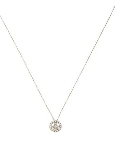 Pre-owned Roberto Coin 18k Diamond Tiny Treasures Peace Sign Pendant Necklace, 16" In Multicolor