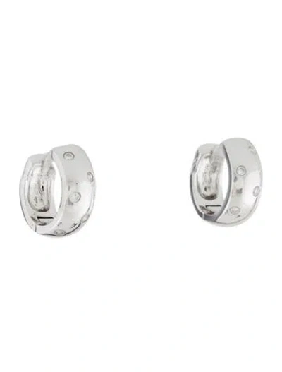 Pre-owned Roberto Coin 18k Diamond Tiny Treasures Wrap Huggie Earrings In Multicolor