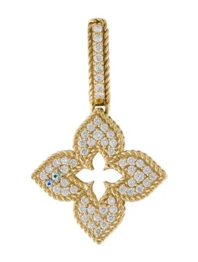 Pre-owned Roberto Coin 18k Diamond Venetian Princess Drop 'single' Earring In Multicolor
