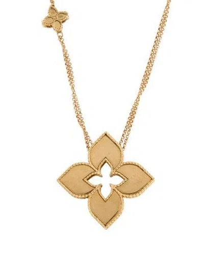 Pre-owned Roberto Coin 18k Diamond Venetian Princess Dual Chain Pendant Necklace, 30" In Multicolor