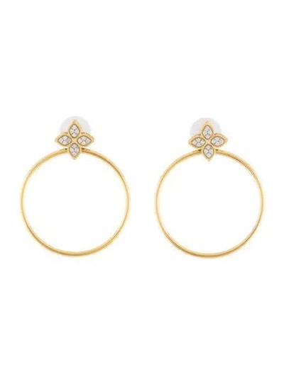 Pre-owned Roberto Coin 18k Diamond Venetian Princess Hoop Earrings In Multicolor
