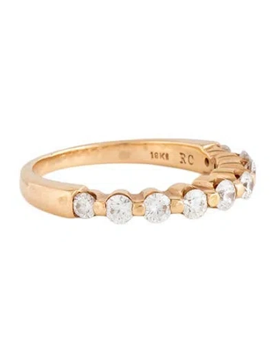 Pre-owned Roberto Coin 18k Diamond Wedding Band In Multicolor