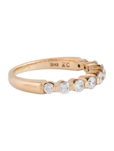 Pre-owned Roberto Coin 18k Diamond Wedding Band In Multicolor