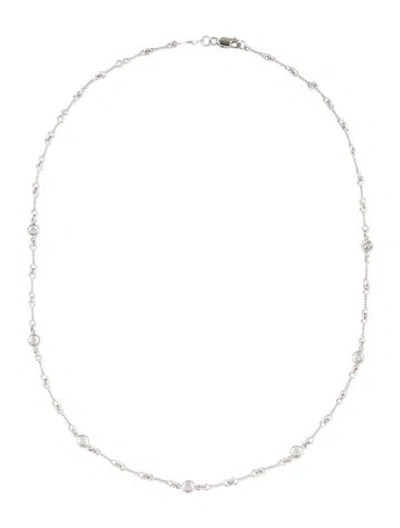 Pre-owned Roberto Coin 18k Diamonds By The Inch Station Necklace, 16" In Multi