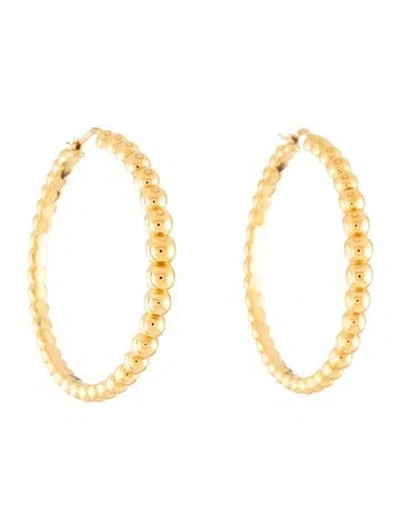 Pre-owned Roberto Coin 18k Extra Large Beaded Hoops In Multi