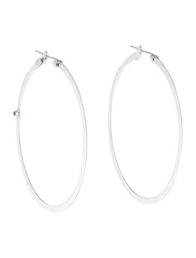 Pre-owned Roberto Coin 18k Flat Hoop Earrings In Multi