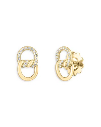 Roberto Coin 18k Gold Cialoma Diamond Pave Twist Stud Earrings