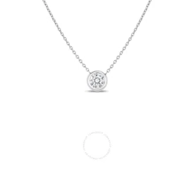 Roberto Coin 18k Gold Diamonds By The Inch Bezel Set Solitaire Necklace - 001954awchx0 In White