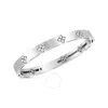Roberto Coin 18k Gold Love In Verona Medium Width Bangle With Diamond Flowers - 8882968awbax In White