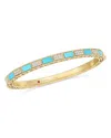Roberto Coin 18k Gold Mosaic Diamond Pave & Turquoise Bangle Bracelet In Blue/gold