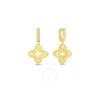 Roberto Coin 18k Gold Petite Venetian Princess Satin & Diamond Accent Flower Drop Earrings - 7772891 In Yellow