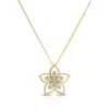 Roberto Coin 18k Gold Vernazza Medium Open Frame Diamond Flower Necklace - 7773682ay17x In Yellow