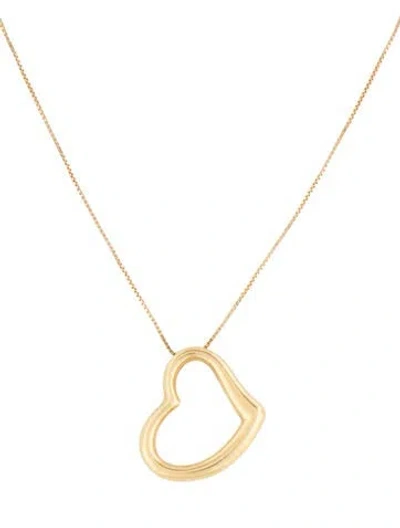 Pre-owned Roberto Coin 18k Heart Pendant Necklace, 16.5" In Multicolor