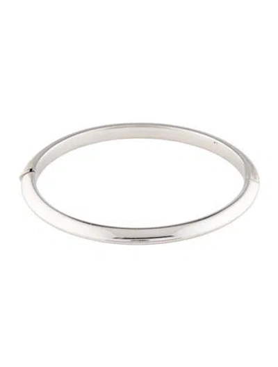 Pre-owned Roberto Coin 18k Hinged Bangle Bracelet, 7" In Multicolor