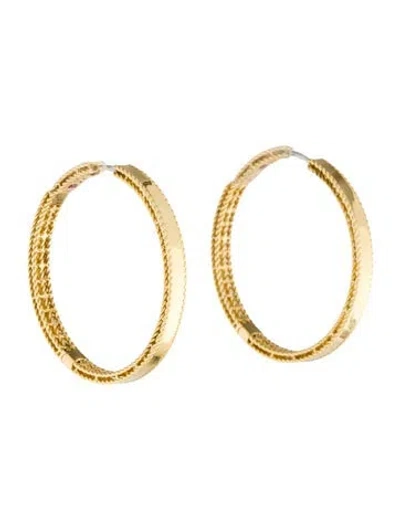 Pre-owned Roberto Coin 18k Hoop Earrings In Multi
