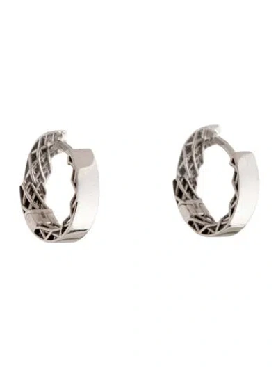 Pre-owned Roberto Coin 18k Huggie Hoop Earrings In Multicolor
