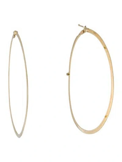 Pre-owned Roberto Coin 18k Large Flat Hoop Earrings In Multi