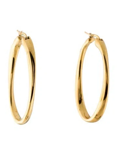 Pre-owned Roberto Coin 18k Large Oval Hoop Earrings In Multi