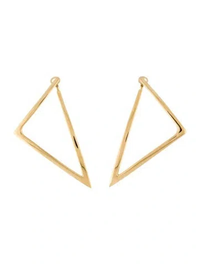 Pre-owned Roberto Coin 18k Large Triangle Drop Earrings In Multi