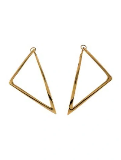 Pre-owned Roberto Coin 18k Large Triangle Drop Earrings In Multi