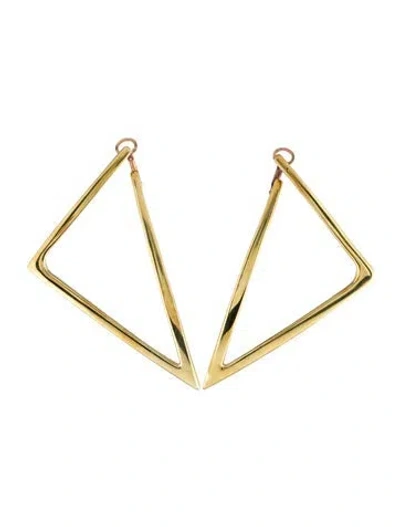 Pre-owned Roberto Coin 18k Large Triangle Earrings In Multi