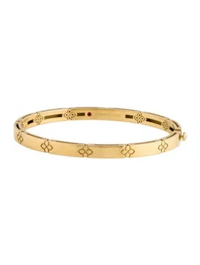 Pre-owned Roberto Coin 18k Love In Verona Narrow Bangle Bracelet, 6.5" In Multi