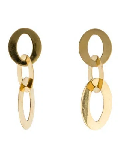 Pre-owned Roberto Coin 18k Mini Chic And Shine Circle Drop Earrings In Multi