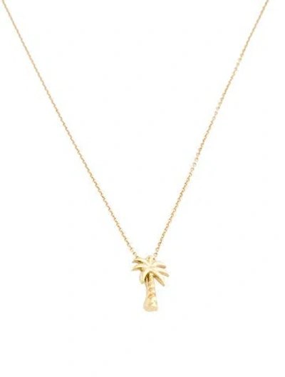 Pre-owned Roberto Coin 18k Palm Tree Pendant Necklace, 18" In Multi