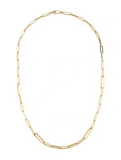 Pre-owned Roberto Coin 18k Paper Clip Chain Necklace, 22.25" In Multi