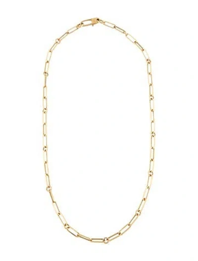Pre-owned Roberto Coin 18k Paperclip & Round Link Chain Necklace, 17" In Multicolor