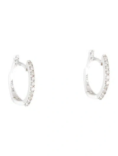 Pre-owned Roberto Coin 18k Perfect Diamond Hoop® Huggie Earrings In Multicolor