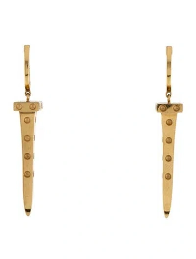Pre-owned Roberto Coin 18k Pois Moi Chiodo Drop Earrings In Multicolor